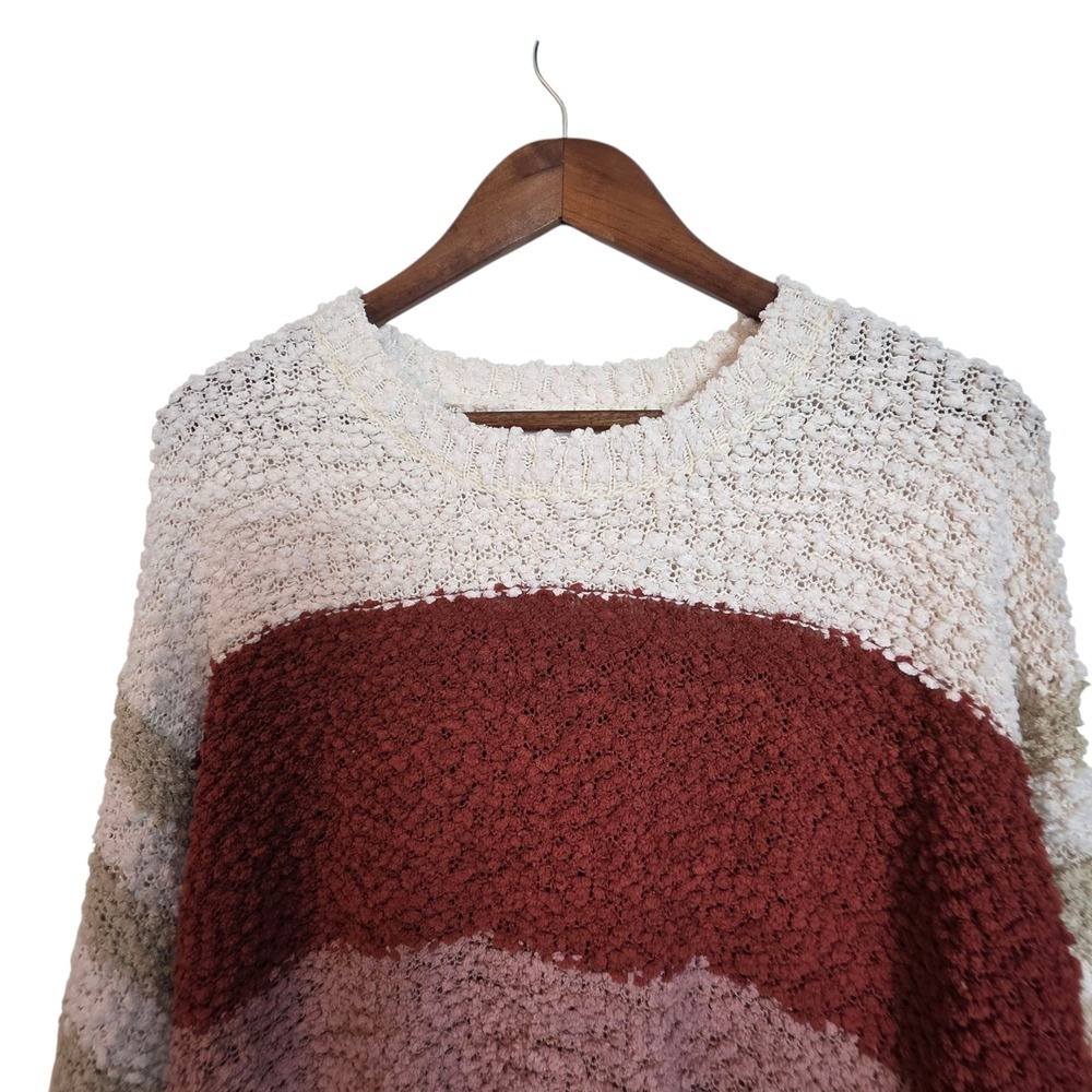 Macaron Cozy Colorblock Popcorn Knit Sweater Small Fall Essential J Bin - Picture 6 of 16